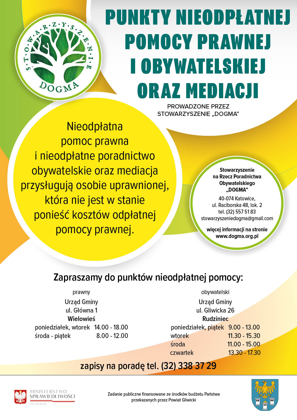 Zapisy na poradę oraz informacje pod nr. tel. 32 338 37 29