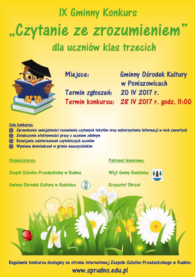 IX Gminny Konkurs "Czytanie ze zrozumieniem" dla uczniów klas trzecich