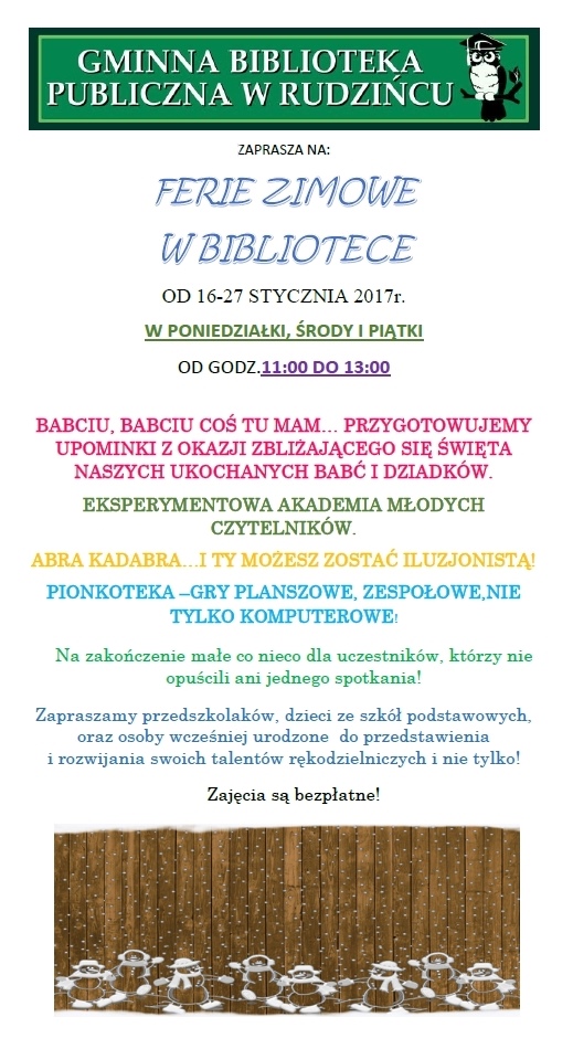 Ferie 2017 w Bibliotece